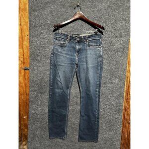 Volcom Solver Modern Straight Jeans Mens 33x30 Blue Medium Wash Stretch Denim